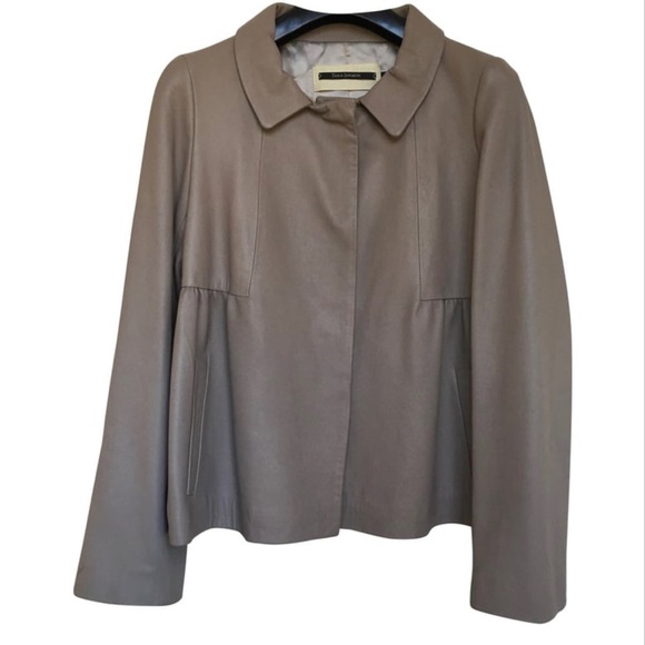 Tara Jarmon leather biker jacket size 38 (6 or M) - Picture 1 of 5